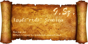 Igyártó Szabina névjegykártya