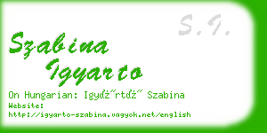 szabina igyarto business card